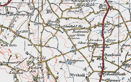 Old map of Headley Heath in 1921