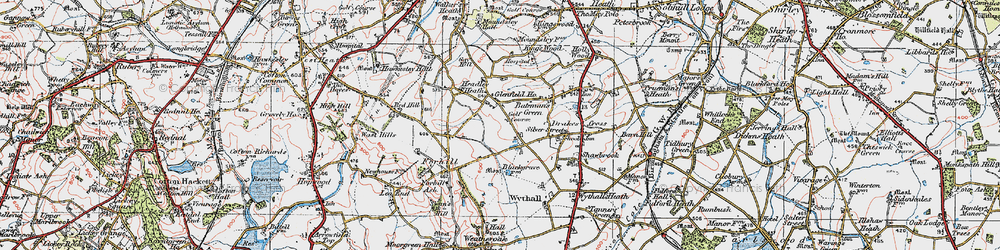 Old map of Headley Heath in 1921