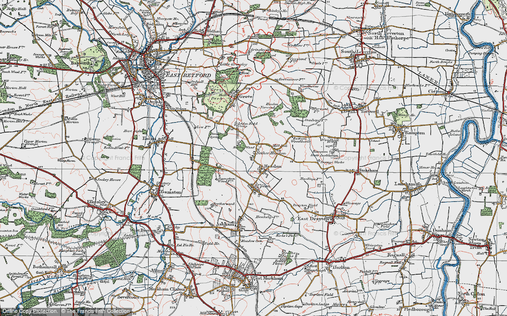 Old Map of Headon, 1923 in 1923