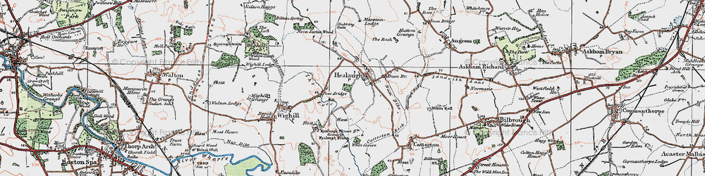 Old map of Healaugh in 1924