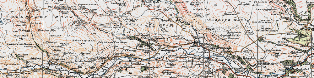 Old map of Healaugh in 1925