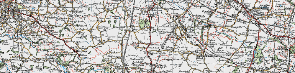 Old map of Heald Green in 1923