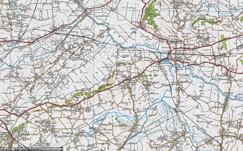 Old Map of Historic Map covering West Sedge Moor in 1919