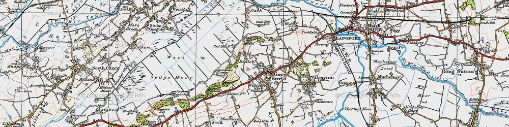 Old map of West Sedge Moor in 1919
