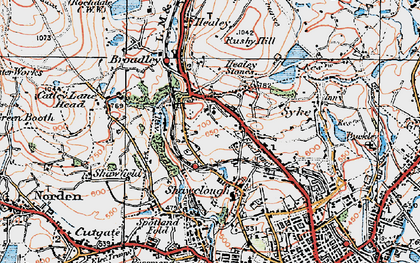 Old map of Healey in 1924