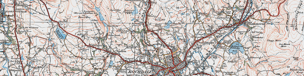 Old map of Healey in 1924