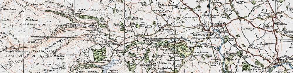 Old map of Healey in 1925