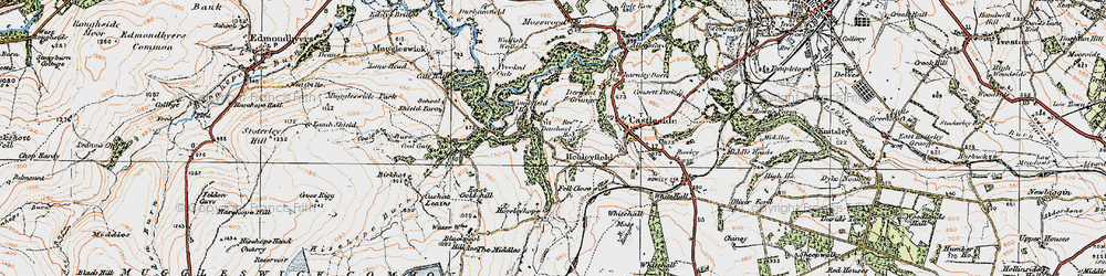 Old map of Whitehall Moss in 1925