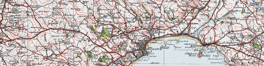 Old map of Heamoor in 1919