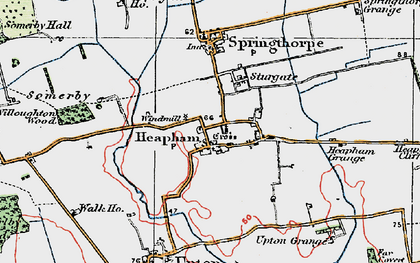 Old map of Heapham in 1923