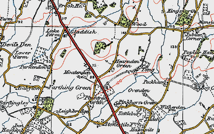 Old map of Hearnden Green in 1921