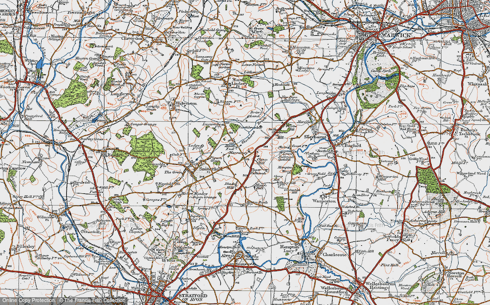 Old Map of Historic Map covering Black Hill in 1919