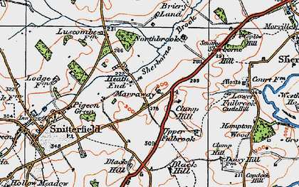Old map of Black Hill in 1919