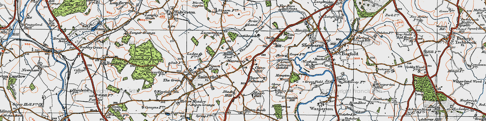 Old map of Black Hill in 1919