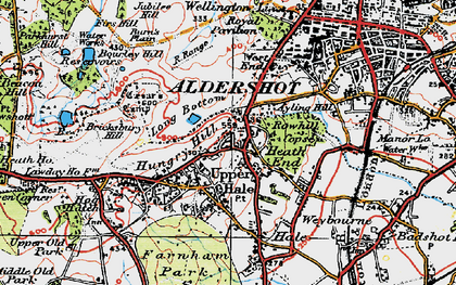 Old map of Bricksbury Hill in 1919