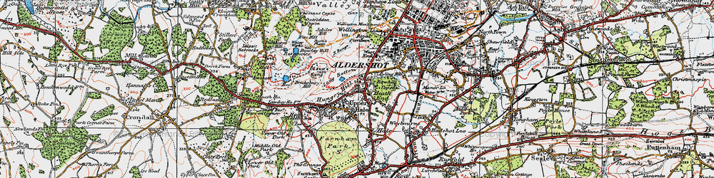 Old map of Bourley Hill in 1919