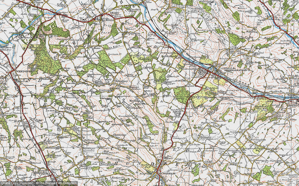Old Map of Historic Map covering Birchwood in 1920