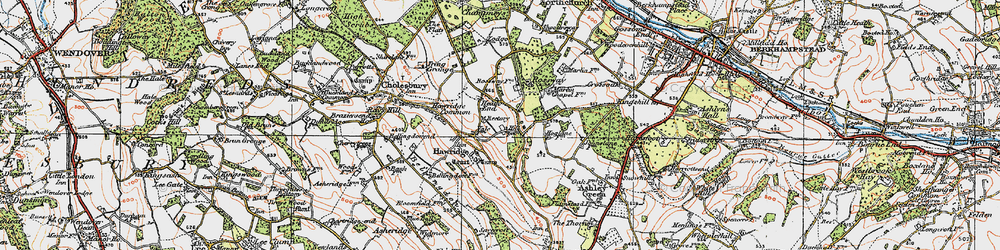 Old map of Heath End in 1920