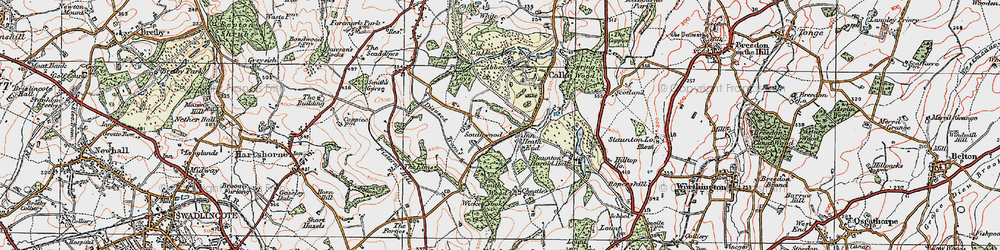 Old map of Heath End in 1921