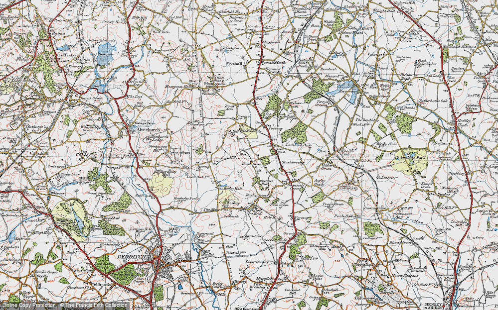 Old Map of Heath Green, 1919 in 1919