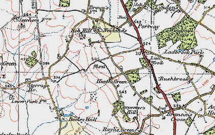 Old map of Heath Green in 1919