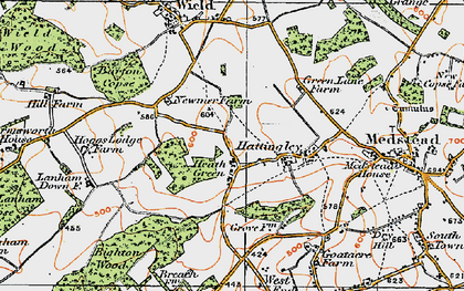 Old map of Heath Green in 1919