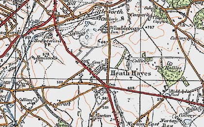 Old map of Heath Hayes in 1921
