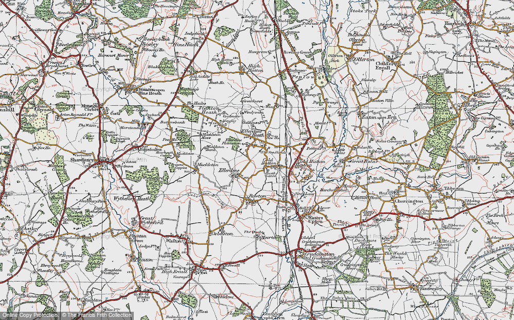 Old Map of Heath Lanes, 1921 in 1921