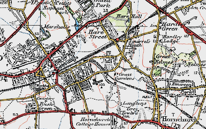 Old map of Heath Park in 1920