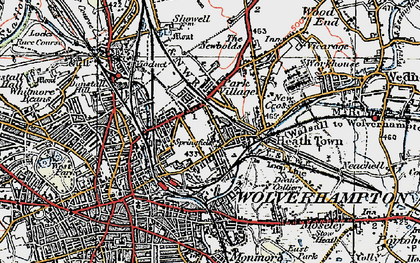 Old map of Heath Town in 1921