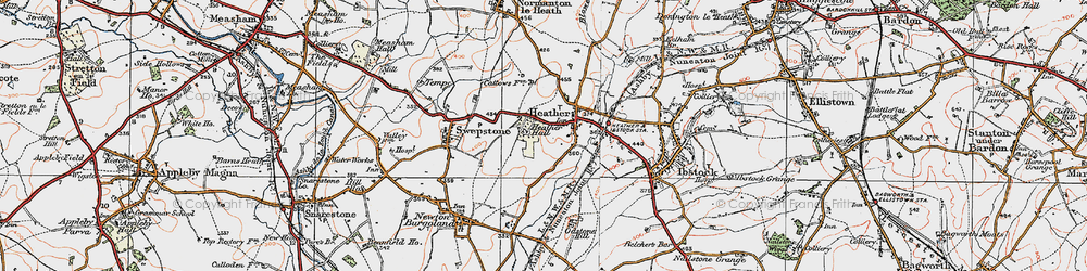 Old map of Heather in 1921