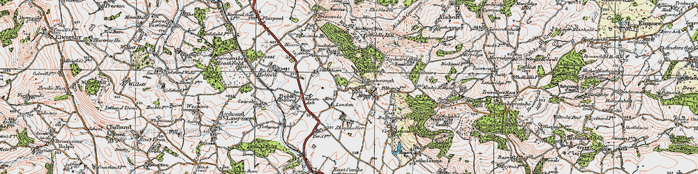 Old map of Heathfield in 1919