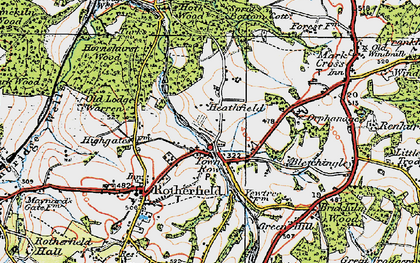 Old map of Heathfield in 1920