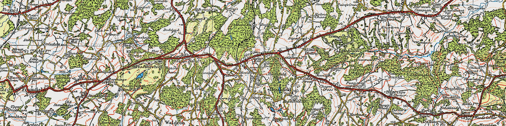 Old map of Heathfield in 1920