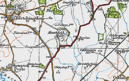 Old map of Heathfield Village in 1919