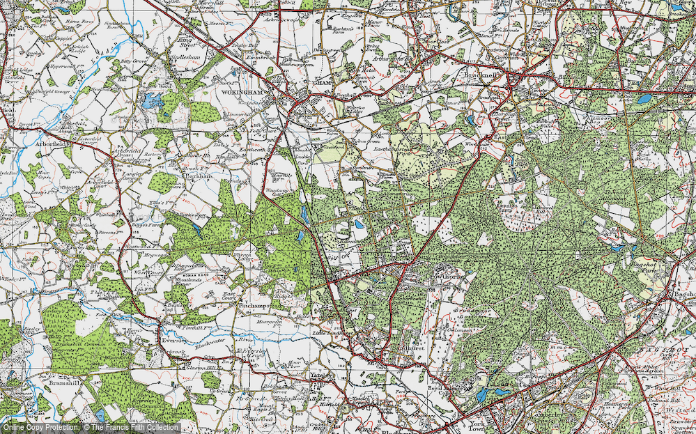 Old Map of Historic Map covering Heath Lake in 1919