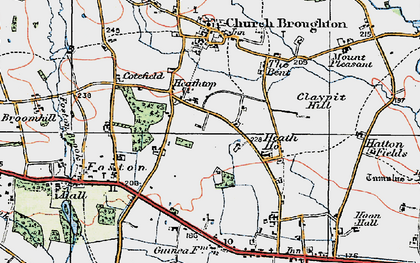Old map of Heathtop in 1921