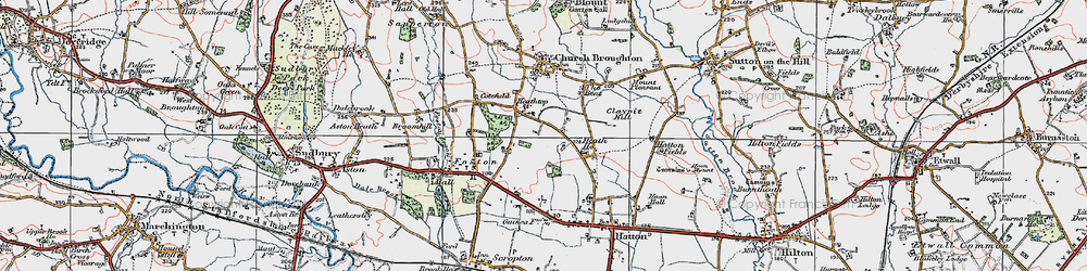 Old map of Birchills in 1921