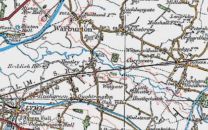 Old map of Heatley in 1923