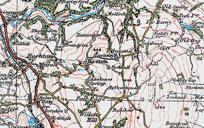 Old map of Heaton in 1923