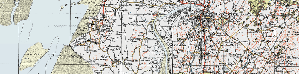 Old map of Heaton in 1924