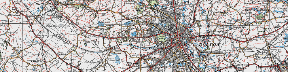 Old map of Heaton in 1924