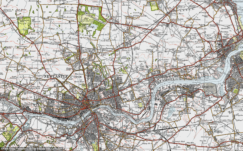 Old Map of Heaton, 1925 in 1925