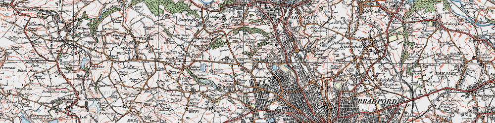 Old map of Heaton in 1925