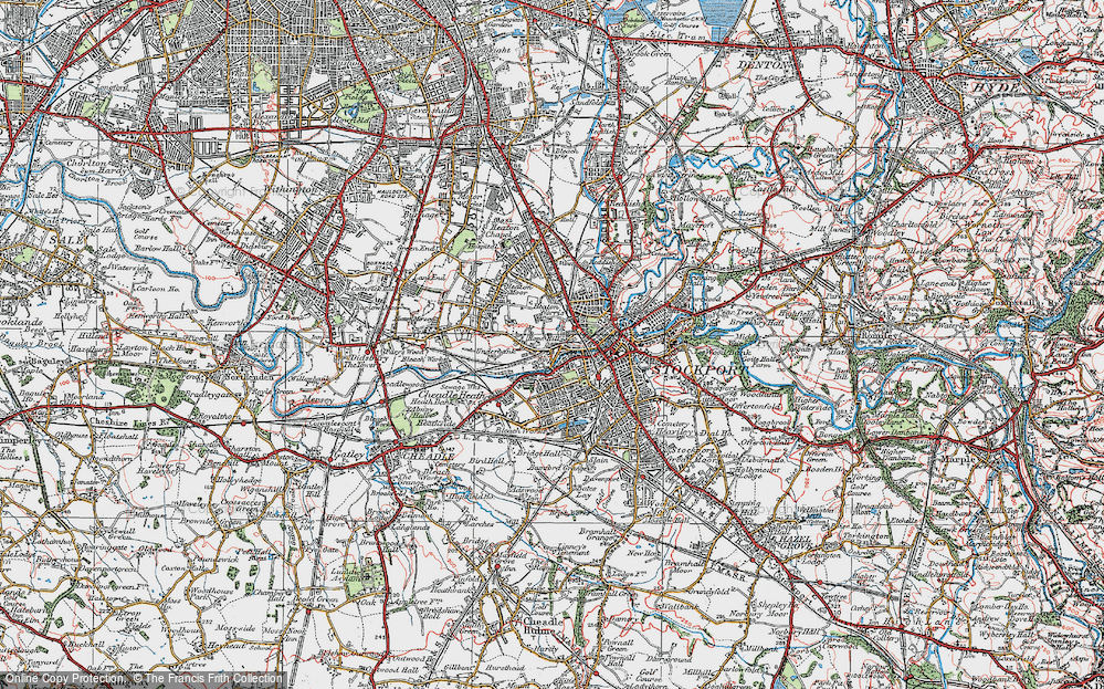 Old Map of Heaton Norris, 1923 in 1923