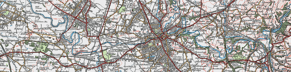 Old map of Heaton Norris in 1923