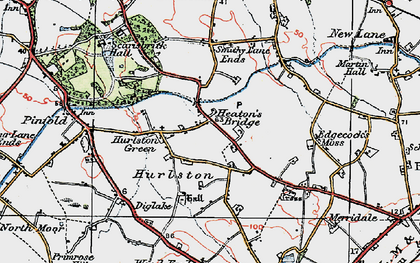 Old map of Heaton's Bridge in 1923