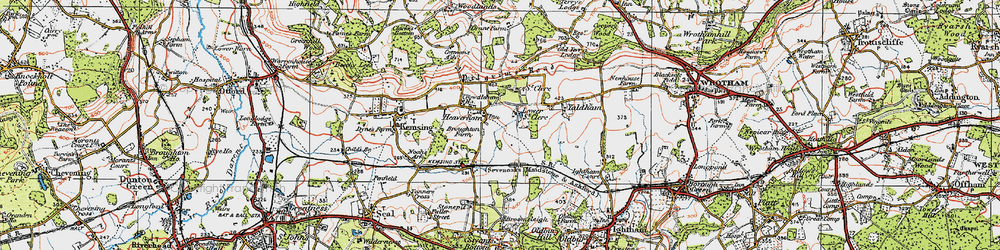 Old map of Heaverham in 1920