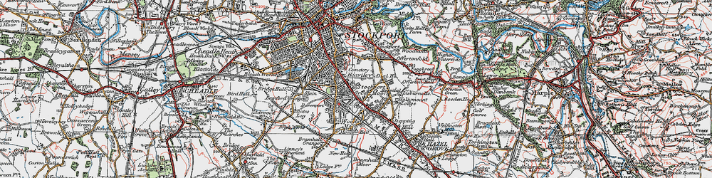 Old map of Heaviley in 1923