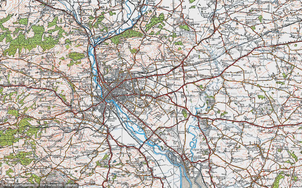 Old Map of Heavitree, 1919 in 1919